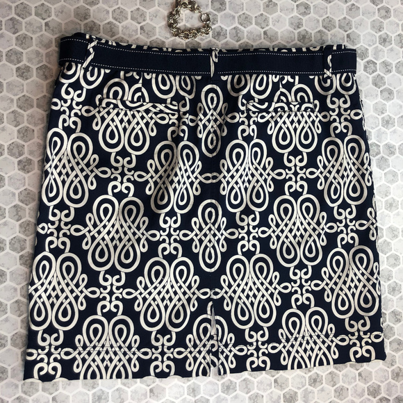 Jones New York Navy/White Print Stretch Mini Skirt - Picture 5 of 7